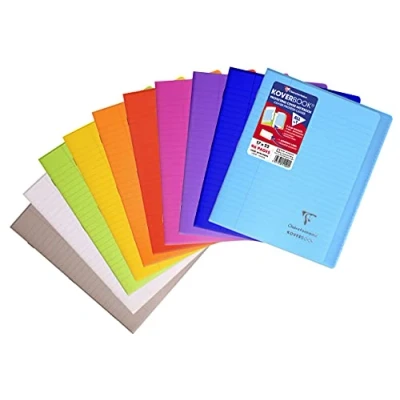 Afbeelding van Clairefontaine 951501C Een Gelinieerd Koverbook Schrift 17x22 cm 96 Pagina&#039;s met Lijntjes en Rand Wit Papier 90 g Polypro cover in Willekeurige Kleur