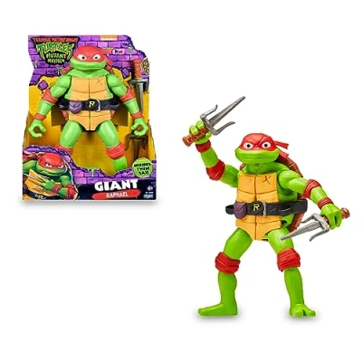 Afbeelding van Turtles Mutant Mayhem Raffaello schildpad in enorme versie, 30 cm, incl. gevechtswapens, voor kinderen vanaf 4 jaar, Giochi Preziosi