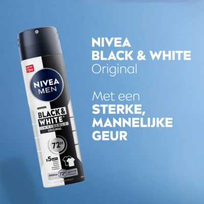 Afbeelding van Nivea Deospray Men Invisible Black &amp; White Original 150 ml