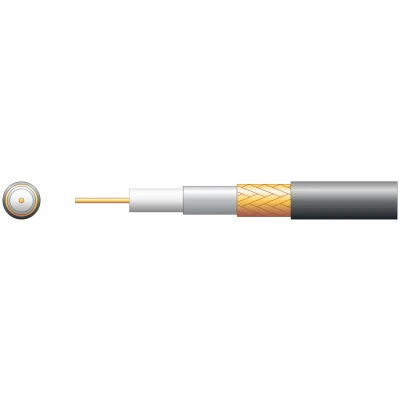 Afbeelding van Mercury RG59 B/U 75 Ohms schuim gevulde coaxkabel koperen vlecht zwart 100m
