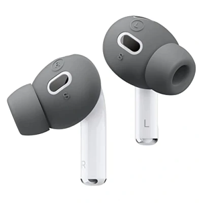 Afbeelding van elago [6 Paar] Oordopjes met Oorknoppen Hoesje Compatibel AirPods Pro 2 [3 Maten: Groot + Medium Klein], Apple 2e Generatie (Donker Grijs)