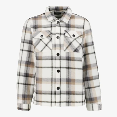 Afbeelding van Unsigend geruite jongens blouse beige bruin Maat 134/140