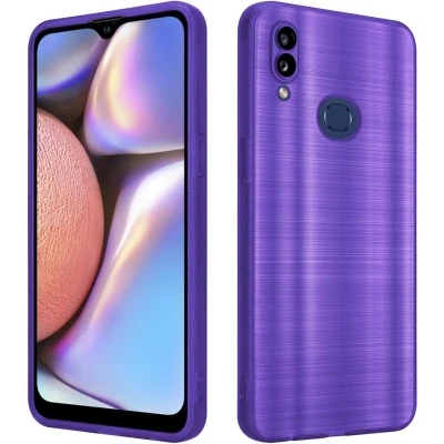 Afbeelding van Cadorabo Hoesje geschikt voor Samsung Galaxy A10s / M01s in Brushed Paars Beschermhoes Case Cover van flexibel TPU silicone design