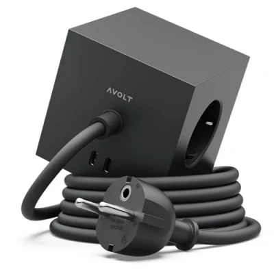 Afbeelding van Avolt Square 1 stekkerdoos USB C stockholm black