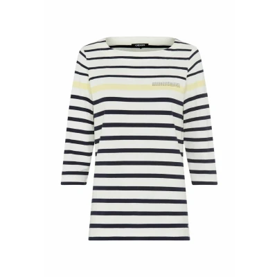 Afbeelding van Olsen MIT U BOOT Ausschnitt Longsleeve, Dames, Maat: 42, Dunkelblau