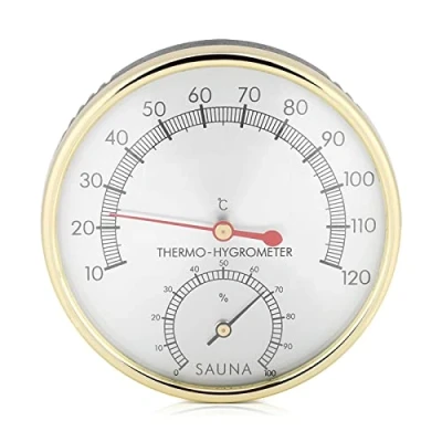 Afbeelding van Digitale hygrometer binnenthermometer vochtigheidsmeter meetinstrument voor sauna huis kantoor kas