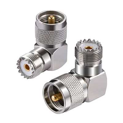 Afbeelding van Vecys 2 PCS UHF Adapters PL 259 Male Naar SO 239 Vrouwelijke Haakse Coax Kabel Adapter Voor Ham Radio