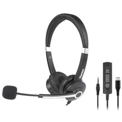 Afbeelding van Hamlet HHEADM CJS hoofdtelefoon/headset Bedraad Hoofdband Kantoor/callcenter USB Type C Zwart