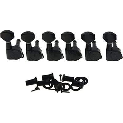 Afbeelding van Wilkinson 6 Inline Black E Z LOK Post Gitaar Tuners Tuning Keys voor Strat Tele