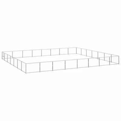 Afbeelding van vidaXL Hondenkennel 56 m² staal zilverkleurig