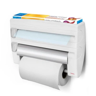 Afbeelding van Metaltex 254410 Roll n 4 in 1 keukenrolhouder dispenser, wit, 39 x 10 25 cm.