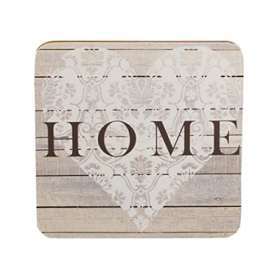 Afbeelding van Creative Tops Everyday Home 4 delige set onderzetters met kurkrug, 10,5 x cm (4&quot; 4&quot;) Grijs