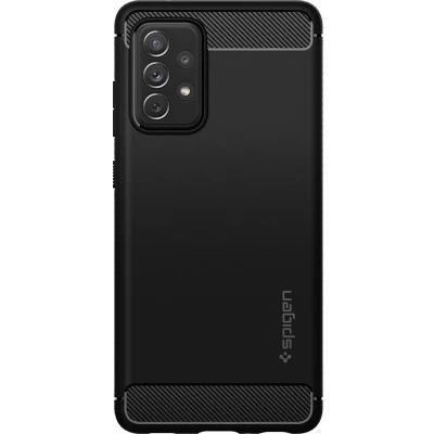 Afbeelding van Samsung Galaxy A72 Hoesje Siliconen en TPU (zacht) Spigen Softcase/Backcover Zwart Telefoonhoesje Shockproof/Valbescherming