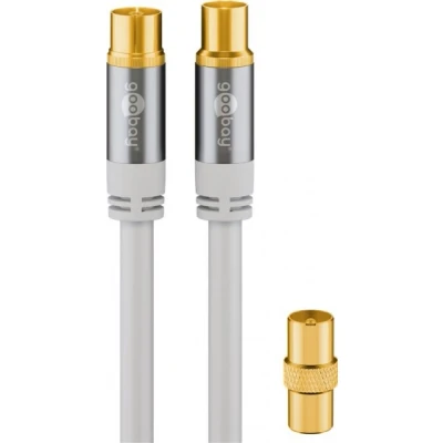 Afbeelding van TV antennekabel (type 135 dB), 4x afgeschermd verguld, coax bus&gt; stekker