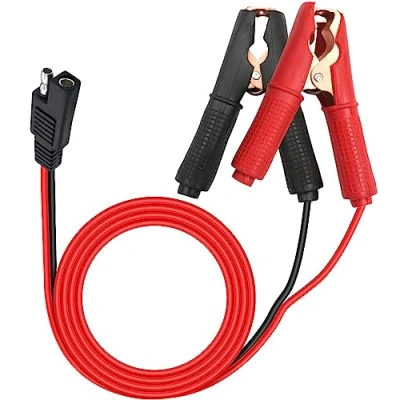Afbeelding van HuaLiSiJi Batterijconnector 12 V, SAE klem met krokodillenklem, voor accu, 24 aansluiting, 30 A, 14 AWG, kabel oplaadaansluiting auto&#039;s, motorfietsen (1 m)