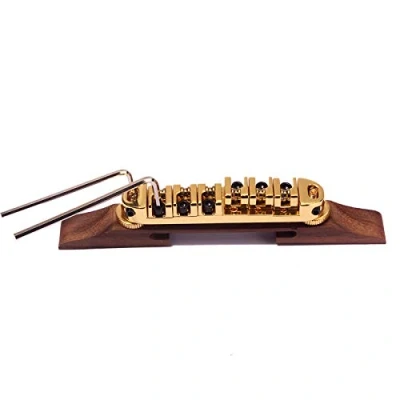 Afbeelding van Alnicov Vergulde Rolzadels Rosewood Bridge Set voor Jazz Gitaar