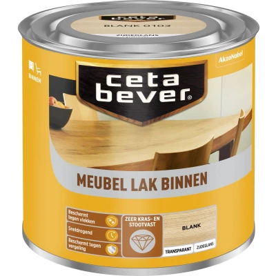 Afbeelding van Ceta Bever Meubellak Transparant Zijdeglans 0,25 liter Blanke lak &amp; Beits