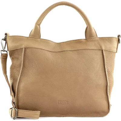 Afbeelding van FREDsBRUDER Leren Schoudertas Chinte Shopper Coffee &amp; Cream Lichtbruin