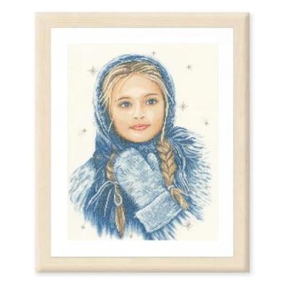 Afbeelding van Lanarte Verpakking met tellpatronen wintermeisjes linnen kruissteekverpakking, katoen, meerkleurig, 30,0 x 40,0 0,30 cm