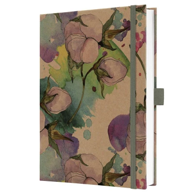 Afbeelding van Notitieboek Jolie A5 kraft Pure Cottonflowers lijn HC 192 pag 100gr