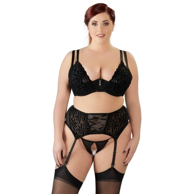 Afbeelding van Kanten Jarretel Set met Sexy Open Beha