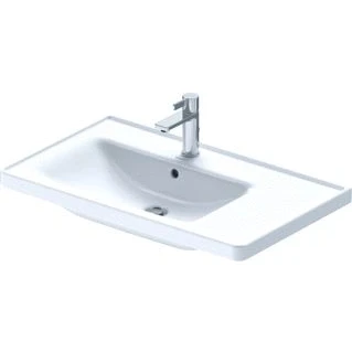 Afbeelding van Duravit D Neo wastafel 80x48x17cm 1 kraangat rechthoek Keramiek Wit