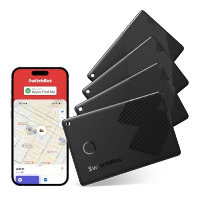 Afbeelding van SwitchBot Wallet Finder Kaart 4 stuks, Smart AirTag compatibel met Apple Find My, Bluetooth tracker voor sleutels, telefoons, bagage, tot 3 jaar batterijduur, Water en stofbestendig