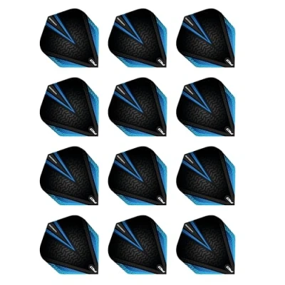 Afbeelding van RED DRAGON Hardcore Radical Black &amp; Blue Extra Thick Standard Dart Vluchten 4 sets per pak (12 Dartvluchten in totaal)