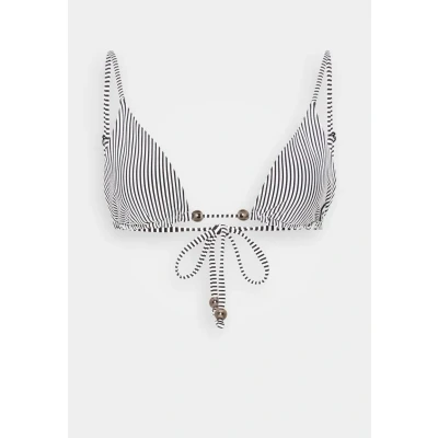 Afbeelding van KARL Lagerfeld IKON Stripe Triangle Bikinitop, Dames, Maat: Large, White/black
