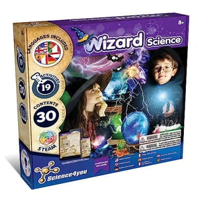 Afbeelding van Science4you Tovenaar Wetenschap voor Kinderen 8+ jaar Magische Set, 19 Activiteiten: Kristallen Bol en Rekwisieten, Tovenaarsspel met Toverstaf, Educatieve Wetenschapskit