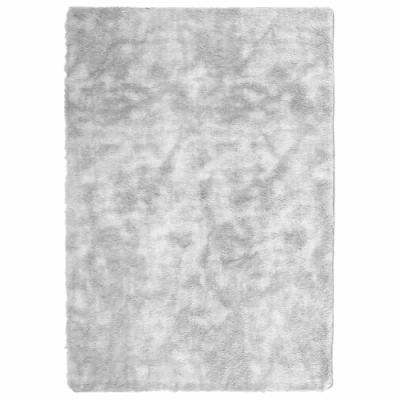 Afbeelding van vidaXL hoogpolig vloerkleed 160x230 cm polyester zilvergrijs