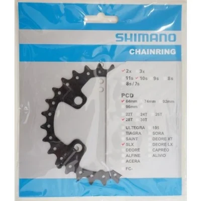 Afbeelding van Shimano Blad 28t 10v deore lx 64 y1na28000