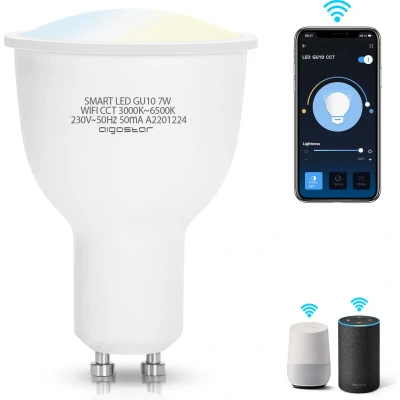 Afbeelding van GU10 spot WiFi CCT 3000K 6500K PAR16 warmwit daglichtwit LED 7W=45W halogeenlamp