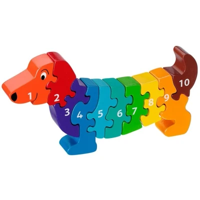 Afbeelding van Houten puzzel Hond Leren tellen 1 10