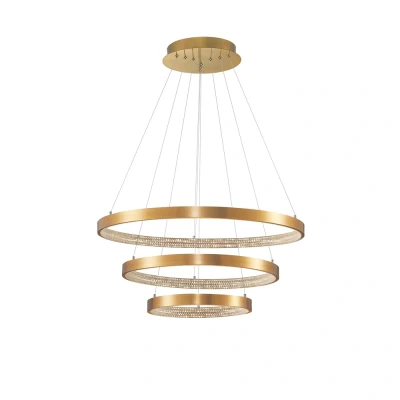 Afbeelding van Nova Luce, Hanglamp, PRESTON LED hanglamp goud 112W warm wit 150x80cm dimbaar 9862853