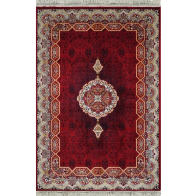 Afbeelding van Isfahan Oosters Laagpolig Klassiek Vintage Vloerkleed Tapijt Rood / Multi Rechthoek Polyester 300x400 cm