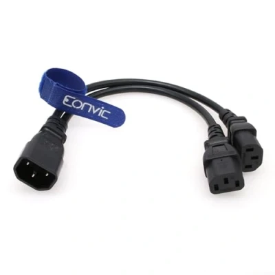 Afbeelding van Eonvic IEC 320 C14 naar 2xC13 netsnoer, stekker netsnoer Power Y type splitter adapter kabel 250V 10A