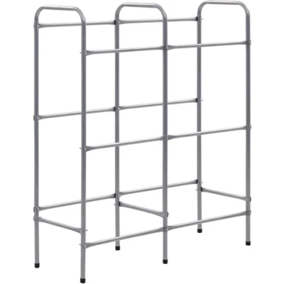 Afbeelding van Opbergrek voor 6 kratten 96x33x116 cm steel zilverkleurig