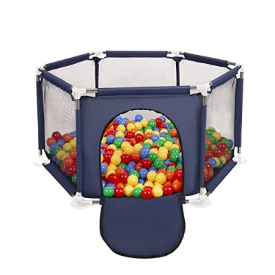 Afbeelding van Selonis zeshoekige kinderbox met 400 ballen, blauw:geel/groen/blauw/rood/oranje