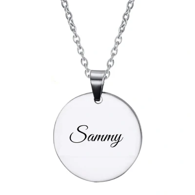 Afbeelding van Ketting RVS Met Naam Gravering Sammy Zilver Rond