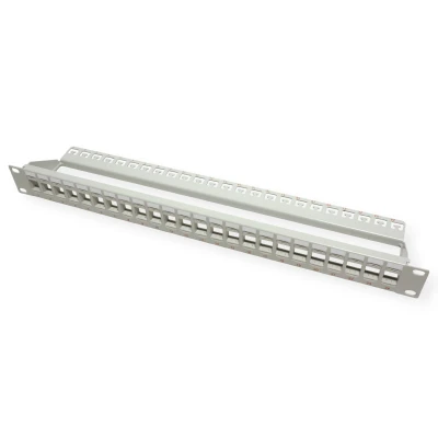 Afbeelding van ROLINE 19&quot;keystone patchpaneel, 24P, niet afgeschermd, grijs