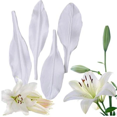 Afbeelding van 4 Stks Daffodils Lelie Bloem Bloemblaadjes Veiner reliëf Siliconen Mallen Fondant Cake Decorating Tool Chocolade Gumpaste Snoep Polymeer Klei Vorm Bakken, Bakkerij Sugarcract Gebak Cupcake Decoratie