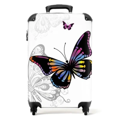 Afbeelding van NoBoringSuitcases.com® Vlinder kindertrolley meisjes Trolley koffer kinderen 55x35x25