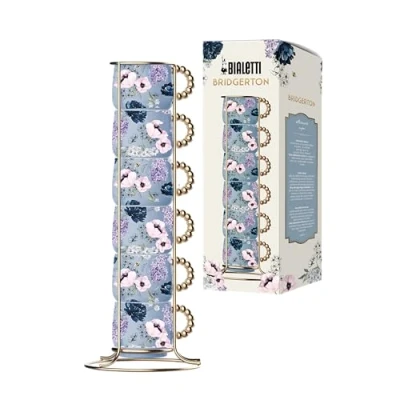 Afbeelding van Bialetti Bridgerton Set van 6 stapelbare kopjes, porselein, 60 ml