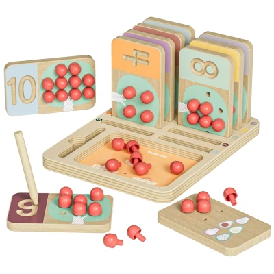 Afbeelding van Fruitboom number trainer TOP BRIGHT Houten display borden Fruit plukken Schrijven