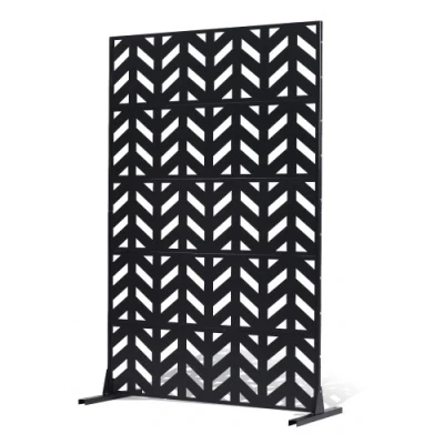 Afbeelding van VEVOR Screen Room Divider Privacy Scherm Partitie Metaal 120x50.8x183cm Zwart