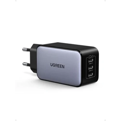 Afbeelding van UGREEN Nexode USB C Charger 65W GaN Oplader met 3x poort snellader compacte Lader compatibel MacBook Pro/Air, HP Laptop, iPad Pro, iPhone serie, Galaxy S24