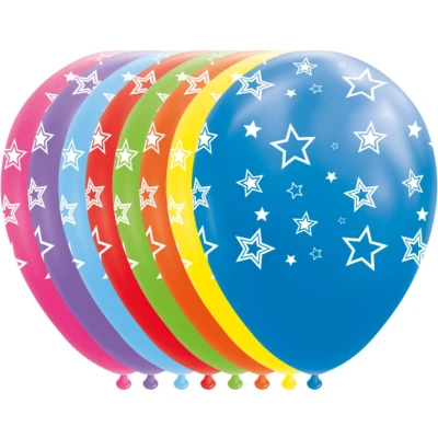 Afbeelding van Globos Ballonnen Sterren Mix Kleuren 30cm, 8st.