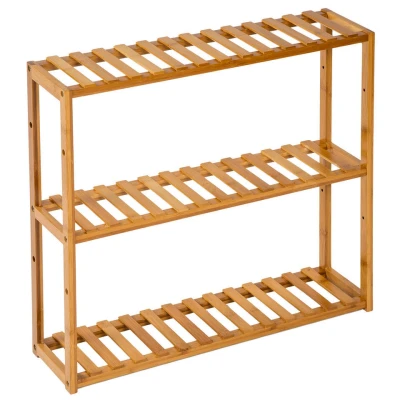 Afbeelding van tectake Badkamerrek van bamboe 60x15x54,5 cm