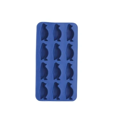 Afbeelding van BarCraft Siliconen Ijsblokjesvorm met pinguïns, blauw, 26 x 12 cm